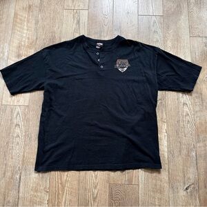 ✨MIDWEST PRINCESS✨ Harley-Davidson Black Henley T-Shirt Size 3XL